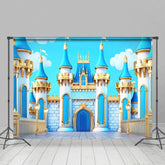 Aperturee - Aperturee Sky Blue Cartoon Grand Castle Photography Backdrop